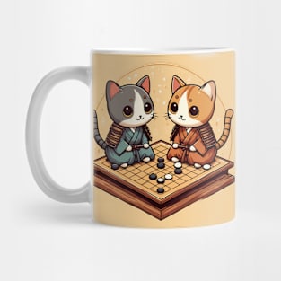 Kawaii cat samurais go board game baduk Mug